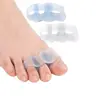 Separador de dedos para corrección de juanetes, valgo del dedo gordo del pie, separador de dedos superpuestos, ortesis de silicona de tres agujeros para dedos para hombres y mujeres
