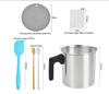 Pote para Fazer Velas WOWOSS 1,2 Litros Kit DIY para Fazer Velas Pote de Cera Pote de Alumínio para Derreter Cera,