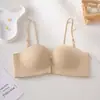 Sujetador Strapless con Cierre Frontal Transfronterizo para Pechos Pequeños, Efecto Realzador y Agrandador, Anticaída, Antideslizante, Desmontable, Sujetador de Doble Uso