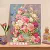 Pintura al Óleo Digital al por Mayor Pintura al Óleo DIY Colorear Florales Alféizar de Ventana Flor Pintura al Óleo Relleno Pintura Decorativa Simple