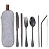Fabricante Personalizado Aço Inoxidável Portátil Talheres Faca de Bife Colher Garfo Canudo Hashi Mais Logo Conjunto para Viagem ao Ar Livre
