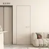 Porta Sem Moldura Moderna Minimalista de Alumínio e Madeira para Quarto, Porta de Madeira Maciça com Borda Estreita Branca, Porta Invisível, Porta Interna Extremamente Estreita