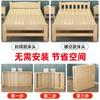 Cama Dobrável de Madeira Maciça para Uso Doméstico, Cama Simples de Casal/Solteiro, Cama para Dormir no Escritório, Cama Dobrável Econômica para Apartamentos de Aluguel