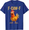 Nuevas Camisetas Transfronterizas con Estampados Divertidos e Interesantes F-Caw-F Pollo Sorprendido Cuello Redondo Manga Corta Holgadas para Hombres y Mujeres