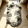 Alfombra de felpa temática de gato realista TEMU transfronteriza, imitación cachemir, alfombra gruesa para mesita de noche en el dormitorio, tapete absorbente para el baño
