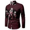 Fábrica de origem e-commerce transfronteiriço camisa de manga longa com lapela cardigã de abotoamento simples estampa de Halloween impressão 3D lazer