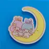 Broche de Acrílico Estrellas Gemelas Harajuku Insignia de Dibujos Animados Accesorios para Bolsos Estilo Carcasa de Teléfono DIY Lazo