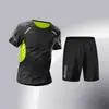 Roupa de Ginástica Secagem Rápida Transfronteiriça Conjunto Masculino Calça Legging Esportiva Peça Única Corrida Respirável Alta Elasticidade Treinamento de Basquete