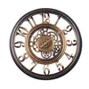 Reloj de Pared Retro con Engranajes Reloj de Pared Personalizado Reloj Silencioso Mecánico Reloj de Pared Retro Europeo Decoración para Sala de Estar Dormitorio