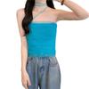 Top Tubo de Malha Estilo Desejo Puro Feminino Verão Novo Sexy Emagrecimento Curto Camiseta Base Nicho Domínio Regata