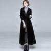 Casaco trench coat ultralongo de veludo espessado acima do joelho na cintura 2023 outono e inverno Novo casaco de manga comprida plus size AliExpress