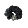 Goma para el pelo de burbuja con flor de pedrería tipo hada con un toque de alta gama, Goma para el pelo de malla, Cuerda para coleta esponjosa, Banda elástica para mujer