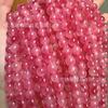 Rosa Brillante Flor de Cerezo Lluvia Perlas Dispersas Flor de Cerezo Natural Calcedonia de Hielo Perlas Redondas Pulsera de Abalorios Hecha a Mano DIY