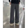 Pantalones de Chándal Gruesos con Forro Polar para Hombre para Otoño e Invierno, Textura de Espiga, Pantalones Casuales Rectos Holgados, Diseño de Espiga Moderno