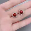 Aretes de Cinnabrio de Mineral Crudo Natural Ganchos para Oreja de Estrella Luna Arena Dorada Púrpura Año del Zodiaco Estilo Étnico Rojo Adornos para Oreja de Mujer Pendientes