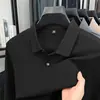 26 Camisas Polo Casual de Manga Larga para Hombre, Color Sólido, Cuello Solapa, Algodón Mercerizado 100%, Gama Alta, para Primavera y Otoño, Ropa de Papá