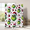 Manta Popular de Cuatro Estaciones Transfronteriza de Comercio Exterior Verde Navideño Peluda Grinch Manta de Franela Manta para Siesta con Aire Acondicionado