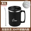 Caneca de Aço Inoxidável de Camada Dupla 304 com Tampa e Canudo, Portátil para Uso Externo, à Prova de Vazamentos e Fácil de Limpar, Grande Capacidade