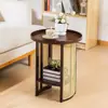 Mesa de Centro de Ratán, Mesa Lateral para Sofá de Sala de Estar, Mesa de Esquina, Mesita de Noche, Mesa Pequeña Creativa para Balcón, Gabinete Lateral, Mesa Pequeña de Estilo Japonés