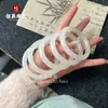 Suministro del Fabricante de Pulsera de Barra Redonda de Jade Blanco Natural Pulsera de Jade Afgano Pulsera Anillo Suministro en Vivo
