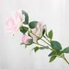 Flores Artificiais 3 Rosas Nórdico Luxo Leve Flor de Segurar Casamento Hotel Decoração de Casa Flor Artificial Rosa Artificial Atacado