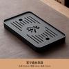 Bandeja de Té de Lujo Ligero Clase A para Uso Doméstico, Bandeja de Té de Piedra de Porcelana Imitación Ébano, Juego de Té, Mesa de Té Pequeña con Drenaje, Plataforma de Preparación en Seco, Juego de Té Completo