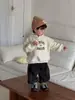 Sudadera con Capucha y Pantalones de Chándal Engrosados 2026 Nuevo Estilo Coreano de Invierno Ropa para Niños Ropa de Invierno para Bebés Traje de Forro Polar para Niños