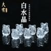 Hay cristal cristal natural blanco cristal zorro cuentas sueltas tallado a mano zorro de nueve colas zorro lindo accesorios diy con cuentas al por mayor