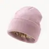 Gorro de Punto con Forro de Satén para Invierno Transfronterizo, Gorro de Lana, Gorro Frío Versátil Europeo y Americano, Cálido y Adecuado para Caras Redondas, Hombres y Mujeres