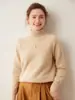 Novo Suéter de Cashmere Outono 2026, Gola Alta Meia, Cor Sólida, Pulôver Tricotado, Versátil e Simples, Camada Interna Feminina
