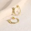 Pendientes de Moda Europeos y Americanos con Chapado de Cobre Oro de 18 Quilates, Pendientes Geométricos Populares para el Día a Día, Estilo Ins, Nicho, Simples, Accesibles, Pendientes de Lujo
