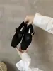 Sapatos Mary Jane Sapatos de Bico Quadrado Femininos Novos Retro Salto Grosso 2025 Palavra Estampa de Leopardo com Forro de Lã Fivela Primavera e Outono Cinta de Camurça