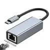Placa de rede Gigabit TYPE-C transfronteiriça, conversor Ethernet 2.5G para RJ45 2.5G, sem driver para tablets e laptops