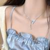 Collar de Mariposa Super Hada para Mujer, Diseño de Nicho de Lujo Ligero, Cadena para Clavícula con Borla de Estrella de Cuatro Puntas, Accesorios de Alta Gama