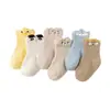 Calcetines para Bebé con Orejas 3D Estilo Coreano 0-3 Meses 6 Recién Nacido Otoño/Invierno Bebé Dibujos Animados Puño Suelto Calcetines de Media Pantorrilla Calcetines Infantiles