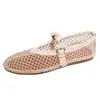 2026 Nuevos Zapatos Planos de Ballet para Mujer con Hebilla Charol Cómodos Transpirables Huecos Nicho Pequeño Zapatos de una Sola Pieza Talla Grande Mayoreo