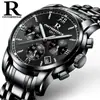 Ruizhiyuan aço fino caixa aço pulseira multi-função relógio de aço masculino original quartzo 6 ponteiros atacado negócio relógio não mecânico