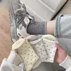 Meias de Cano Médio, Meias de Bolinhas para Mulheres, Estilo Fino de Verão, Borda Enrolada, Meias Slouch Respiráveis de Malha, Estilo Coreano, Estilo Japonês de Verão, Meias JK
