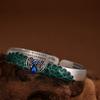 Pulseira de Pavão estilo étnico feminina esmalte cloisonné estilo antigo nicho artístico pulseira de prata joias de prata para namorada