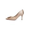 Zapatos de Hada con Falda Tacón de Aguja Hebilla Cuadrada Pedrería Puntiagudos Citas Tacones Altos de Mujer Primavera y Otoño 2025 Combinación Total para el Trabajo