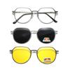 Lentes Xunge Metal Redondo Set Magnético Gafas de Sol para Hombre Tt Polarizadas Gafas de Sol de Moda para Mujer Un Espejo Dos Piezas Nuevo