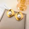 Pendientes de Perla Irregular Cepillada Personalizados y de Moda, Estilo Retro Francés, Pendientes Elegantes con un Toque de Lujo Ligero y de Alta Gama
