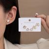 Pendientes de Acero Inoxidable Estilo Normcore Moda Europea y Americana, Pendientes Elegantes y Geniales de Mariposa Incrustada con Diamante Cuadrado y Nácar para Mujer