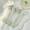 Meias para Mulheres Fofas Meias de Seda Cristal Marrom Urso Cartoon Meias de Gelo Verão Finas Transparentes Estilo Preppy Meias de Algodão