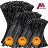 Abraçadeiras de Nylon Autotravantes Pacote Combinado 4+8+10 polegadas Abraçadeiras de Plástico Pretas Rotuláveis Abraçadeiras Combinadas