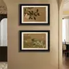 Pintura Decorativa para Sala de Estar Estilo Medieval, Pintura Colgante de Pared para Restaurante Retro Chino Estilo Nanyang, Mural para Dormitorio Arte de Nicho Francés