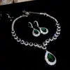 Traje de collar y pendientes de diamante ovalado europeo y americano exagerado luz de lujo alta gama cadena de clavícula nicho moda joyería al por mayor