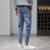 Jeans Cropped Masculino Primavera 2024 Slim-fit Stretch Estilo Coreano Adolescentes Calças Cropped Coloridas para Meninos