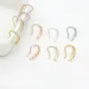 Ganchos para Oreja con Anillas Colgantes, Incrustados con Diamantes, Color Duradero, Chapados en Oro de 14K, Accesorios para Pendientes DIY Hechos a Mano A02