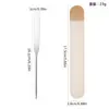 Paleta de acero inoxidable para nail art, cuchara raspadora de doble punta, paleta de maquillaje para mezclar base líquida, espátula, pala para base